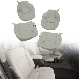 TJHSM Seat Cover Driver Passenger Bottom Top Perforated Gray Leather Replacement for 2007 2008 2009 2010 2011 2012 ES350