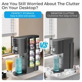 DEMEGA Flavor Pods Holder for Ninja Thirsti, 5-Tier Organizer Holds 10 Flavored Water Drops, Storage Rack for Ninja Thirsties Drink System Soda Machine Syrup Holder Accessories 2 Pack