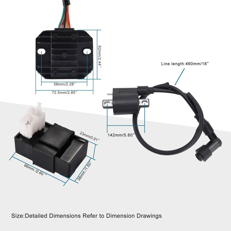 GOOFIT Ignition Coil 6 Pin AC CDI Box 12V Voltage