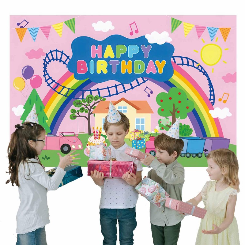 Pig Theme Birthday Background Pink Pig Party Birthday Decoration for