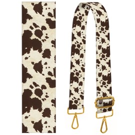 BeauBeast Purse Strap Replacement Crossbody 2" Wide Shoulder Strap, Cute Handbag Strap Bag Strap Replacement Belts Adjustable Retro Cow Print