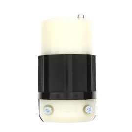 Leviton 2463 20 Amp, 347/600 Volt 3PY, NEMA L20-20R, 4P, 4W, Locking Connector, Industrial Grade, Non-Grounding - Black-White