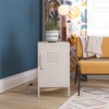Novogratz Cache Metal Locker Style Living Room End Table, Parchment