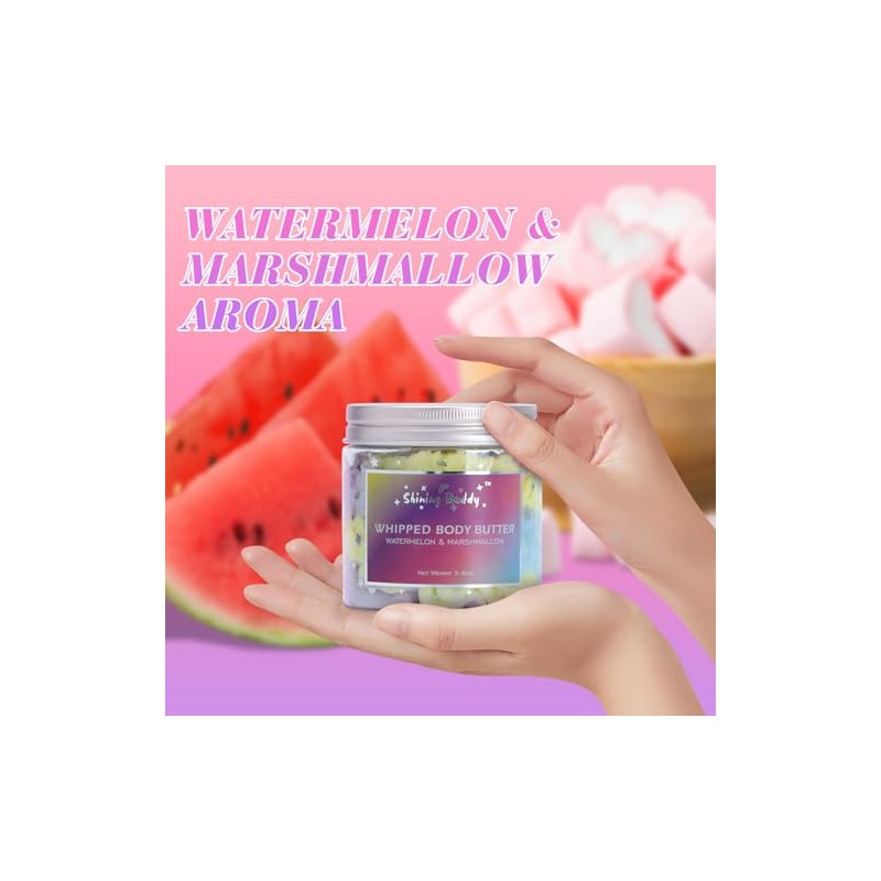 Manteca Corporal Batida Arcoíris, Sandía Y Malvavisco, Aroma Frutal, Infusionada