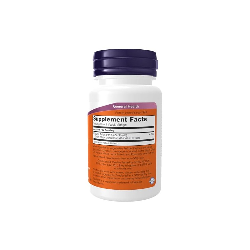 NOW Astaxanthin, 4mg, 60 Softgels