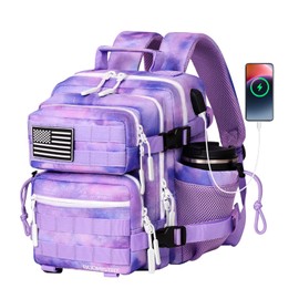 Boomistry - Mochila táctica pequeña de 15 litros, mochila táctica para hombres y mujeres, mochila militar Molle para gimnasio, diario, Morado Nebula-15l, 15L, Estilo táctico