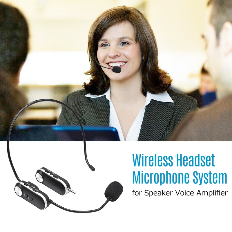 UHF Headset Wireless Microphone Professional Wireless Mic Set 6.35mm Receiver