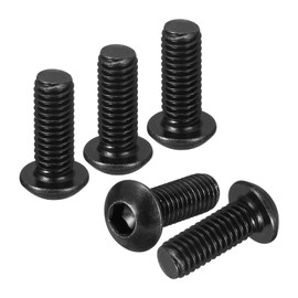 DTGN M6-1x16mm Button Head Socket Cap Screws - 50Pack - Good for Road Bicycle, Mountain Bike, Auto, Motorcycle - Carbon Steel Black Oxide - Hex Socket Drive Fasteners