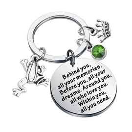 FEELMEM Princess the Frog Inspired Gift Tiana Princess Fans Gift Behind You All Your Memories Before You All Your Dreams Keychain Frog Lover Gift (frog-ky)