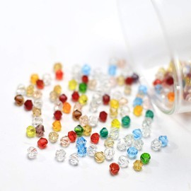 DAHI Glass Beads Approx. 1500 Pieces Crystal Beads for Threading Craft Beads Jewellery Making DIY Necklaces Bracelet (1500 Pieces/4 mm)
