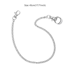 CHEERYMAGIC Keychain, Heavy Duty 17 Inch Pocket Keychain Wallet Chain with Lobster Clasp and 2 Keyrings for Jeans Pants A6-QBL