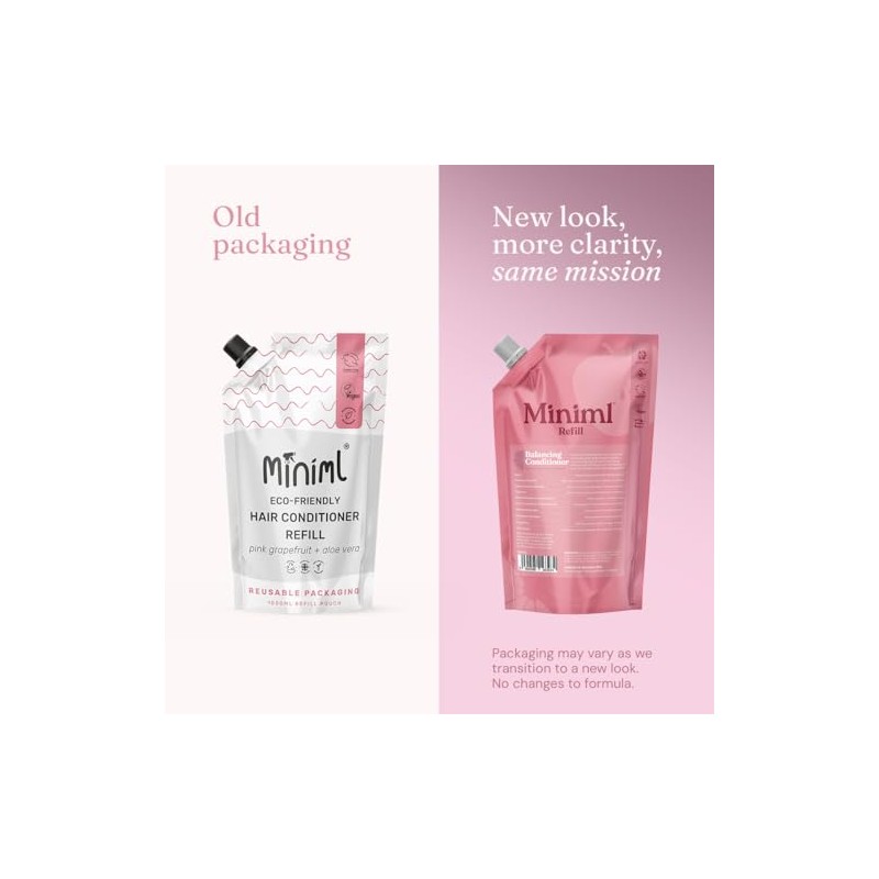 Miniml Natural Hair Conditioner Eco 1L Refill – Pink Grapefruit