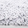 Baiinjiene 1000pcs Number Beads Acrylic Cube Beads for Jewelry Making (White-Black)