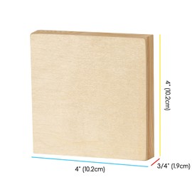 MEEDEN Unfinished Wood Canvas Board: 3/4” Deep 4x4” Wooden Canvas Panel Pack of 6 - Blank Cradled Wood Art Board for Painting