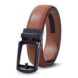 WELROG Kids Leather Ratchet Belt for Boys - Boys Black Belt with Metal Buckle School uniform Belt for Kids Age 6-16 Kids Brown Belt age 9 Childs Belt