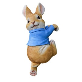 Soulnioi Cute Rabbit Planter Pots Hanger Figurine Ornament,Easter Tabletop Decoration,Mini Garden Statues Hanging Bunny for Easter Decor,Yard Home Patio and Office Decor