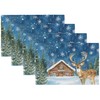 Christmas Snowflake Deer Placemats Set of 4 Christmas Dining Place