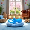 Kryoflare Dog Chew Toy, Blue Bell-Shaped Rubber Pacifier, Bite Resistant