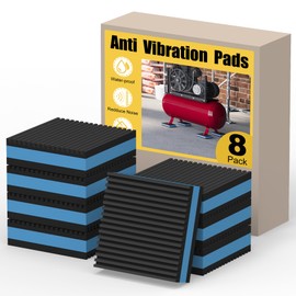 Powrocket 8 Pack Rubber Anti Vibration Pads,4 x 4 x 7/8 inches Heavy Duty EVA Isolation Mats for Air Conditioner,HVAC System,Compressors,Washer and Dryer,Isolation Vibration Pad