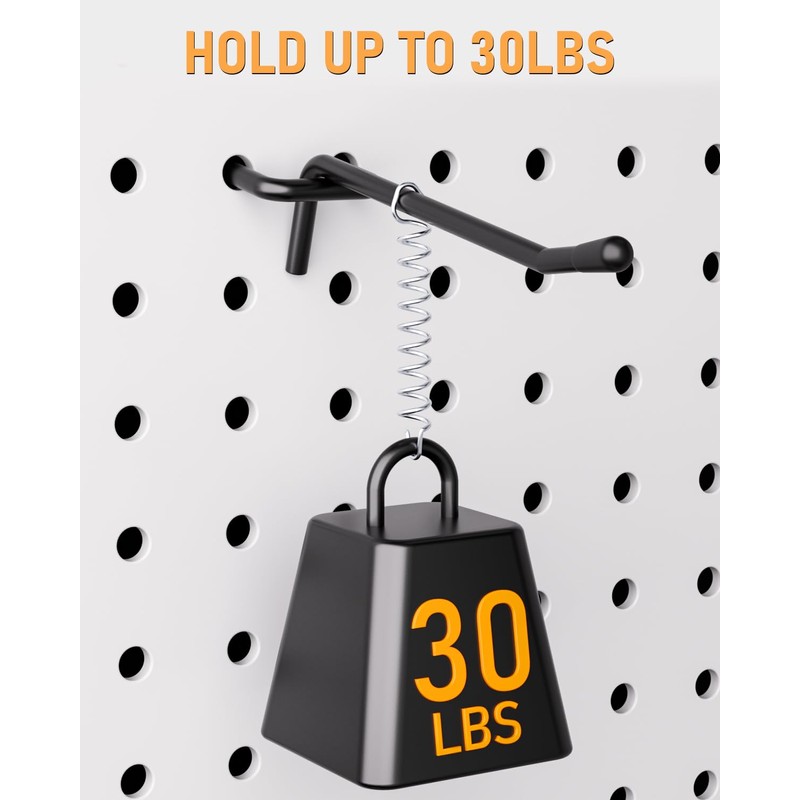 INCLY 60 Pack 4 Inch Black Pegboard Hooks, 1/4" Heavy