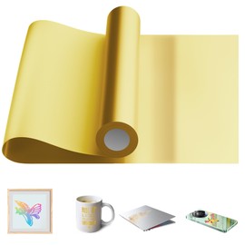 Euvin Gold Permanent Vinyl, Gold Vinyl for Cricut Cutting Machine, 12" x 10 FT Gold Adhesive Vinyl Roll for Cricut, Silhouette Cameo Vinyl Cutter, Craft, Sign, Wall Sticker (Matte Gold)