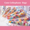 Morepack Cone Cellophane Bags,200 Pieces 6.3"x11.8" Cello Clear Cone Shaped