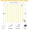 300LED Curtain String Lights,USB Powered Plug Fairy Curtain Lights in