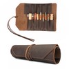 Tourbon Full Leather Knife Roll Carving Tool Organizer Craft Carrier