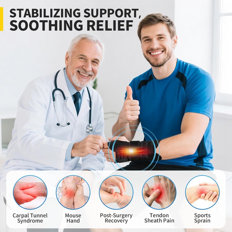 CAMBIVO Wrist Support 1 Pack, Black Left, S/M