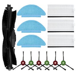 Replacement Parts for Lubluelu SL60D / SL60 PLUS Robot Vacuum Accessories 1 Main Brush 6 Side Brush 3 HEPA Filter 3 Mop Pad
