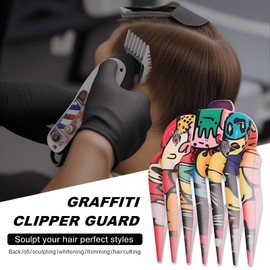 MagiciansBox Compatible with Wahl Clipper Guards Set,3Pack Graffiti Clipper Guard Replacement Compatible with Most Wahl Clippers,1/16' 1/8' 3/16',Patten C.