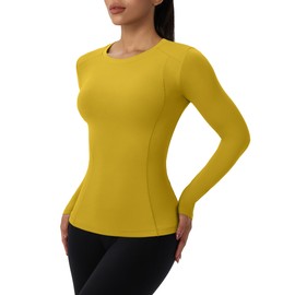 LEICHR Long Sleeve Compression Shirts for Women Athletic Sun Protection Workout Base Layer Tops Sports Gear Yoga Running