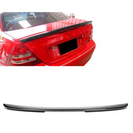 IKON MOTORSPORTS, Trunk Spoiler Compatible With 2001-2007 Benz C-Class W203 Sedan, AMG Style Rear Spoiler Wing Lip Carbon Fiber, 2002 2003 2004 2005 2006