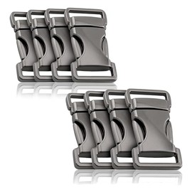 Ganzoo Metal Snap Fastener with Spring Clasp, Set of 8, 5/8 Inch / Clip Clasp/Buckle for Paracord Bracelets, Dog Collars, Backpack, Colour: Titanium, black