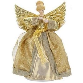 Toyland® 21cm (8") Tree Top Angel - Christmas Tree Decorations - Gold or Silver (Gold)
