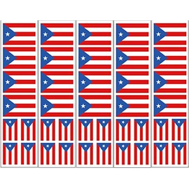 40 Removable Stickers: Puerto Rico Flag: Party Favors, Decals
