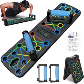 WOYAODONG Push Up Board，Portable Multi-Function Foldable Pushup Fitness Stand for Floor,Fitness Strength & Exercise Training for Men & Women