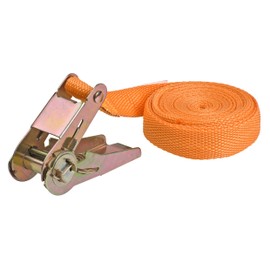 kwb Zurrgurt 4,5 m x 25 mm, aus strapazierfähigem Polypropylen, mit Prüfschild und verzinkter Metallratsche, ohne Haken, TÜV / GS geprüft