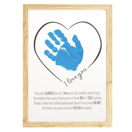 Mothers Day Handprint Craft, Mom Gift, Gifts for Mommy from Kids, DIY Kid Craft Kit, Handprint Art, Mother's Day Gift, Valentine's Day, Christmas (with Wood Frame)