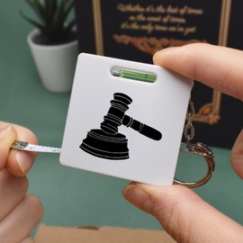 Azeeda 'Court Gavel' Keyring Tape Measure/Spirit Level Tool (KM00011779)