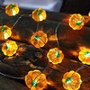 ENLACE LED Kürbis-Lichterkette, 2 Meter, 20 LEDs, Batteriebetrieb, Orange