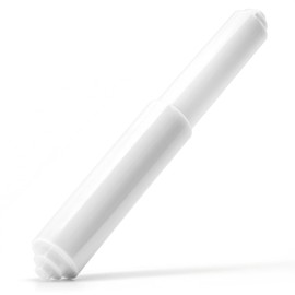 Qualihome White Universal Plastic Spring Loaded Toilet Paper Roll Holder Replacement Rod, White Toilet Paper Roll Replacement Rod