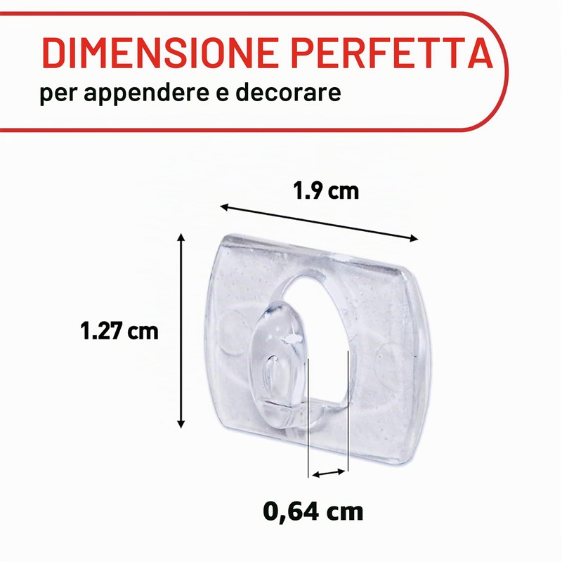 Command Ganci di fissaggio, 60 mini ganci trasparenti e 68