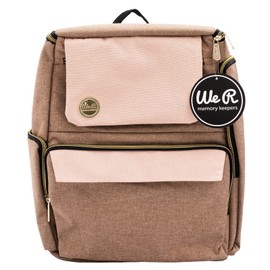 We R Memory Keepers Taupe/Pink CRAFTER'S Backpack