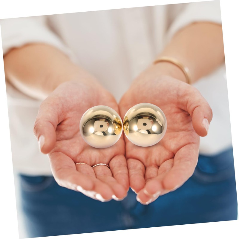 Ipetboom 2pcs Brass Exercise Ball Copper Baoding Balls Chinese Health