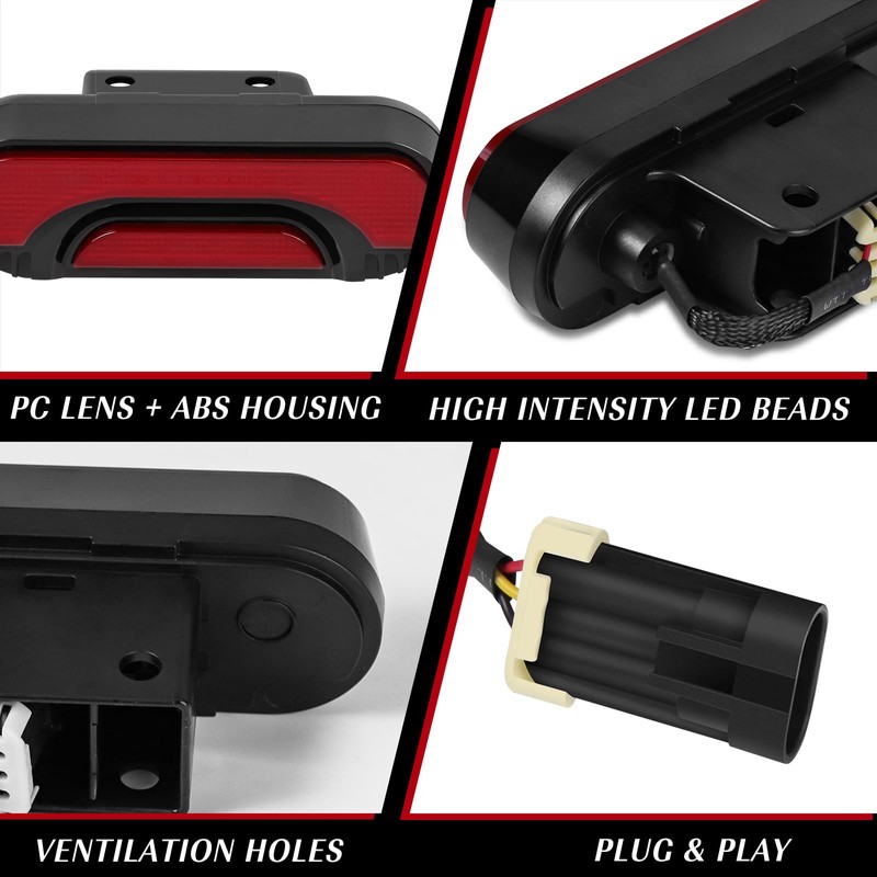 LadyRosian 2PCS LED Tail Light Red Taillight Assembly Stop Light