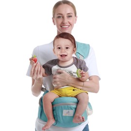 SONARIN Multifunctional Hipseat Baby Carrier,Ergonomic Waist Stool Seat Safe Hip Seat Carrier with Safety Belt Protection & Single Shoulder Strap for Infant Toddler 0-24 Months(Green)