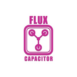 Flux Capacitor Sticker Vinyl Decal Notebook Car Laptop 3.5" x 5.5" (Hot Pink)