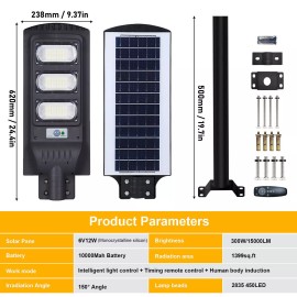 PFCTART 9000000LM Solar Street Light Outdoor Super Bright Dusk to Dawn Parking Road Lamp