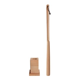 JOJOBLUNT Shoe Horn Long Handle with Stand, Long Handle Hard Wood Shoehorn 28 IN (70 CM) with Stand, Extra Long Shoe Horn for Seniors, Men, Women, and Kids.
